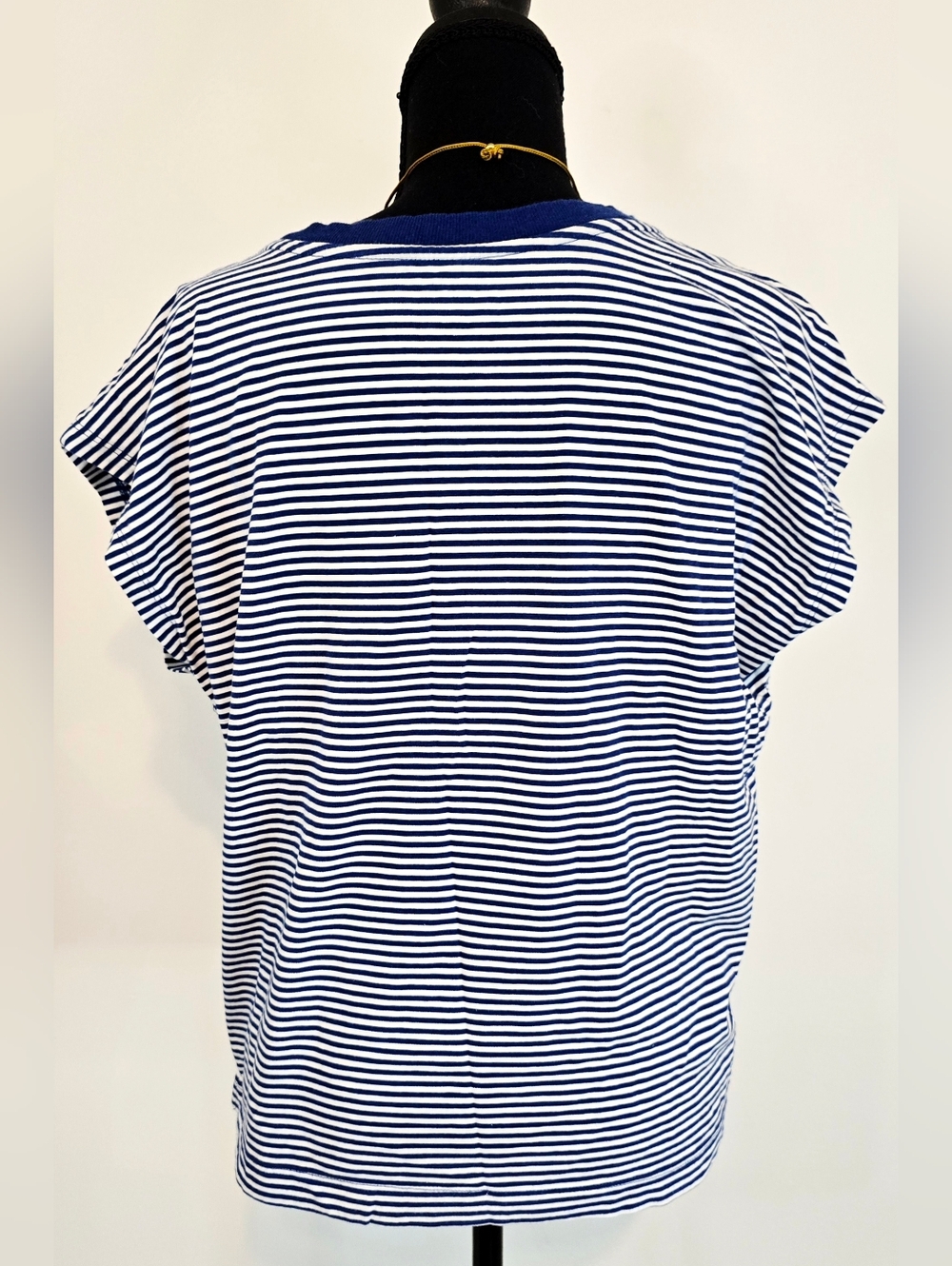 LOFT striped top blue white preppy nautical casual chic everyday - Picture 5 of 8